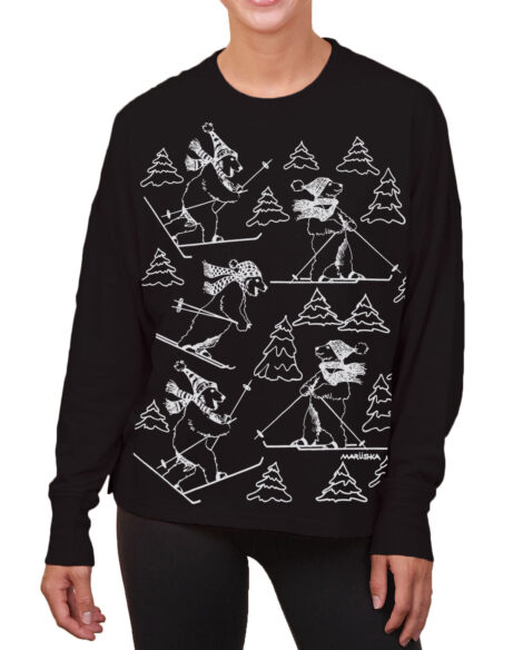 Boxy Long Sleeve Tee Ski Bears