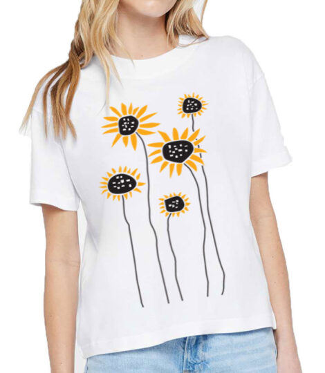 Boxy Crew T Sunflower Field