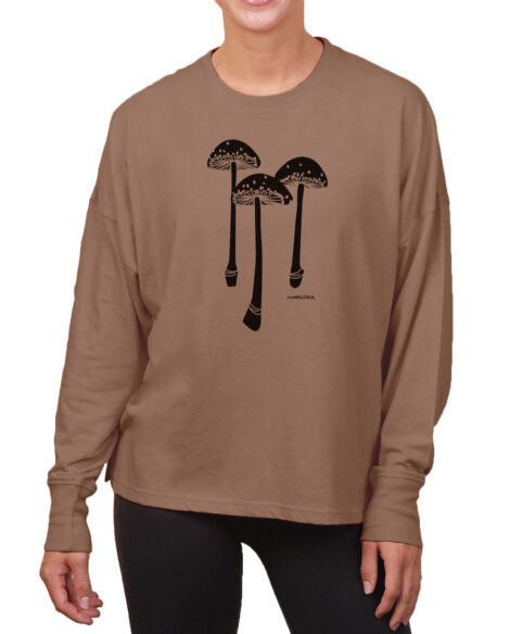 Boxy Long Sleeve Tee 3 Mushrooms
