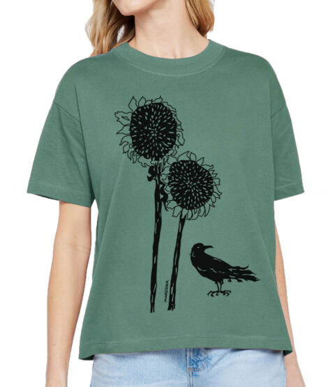 Boxy Crew T Sunflower Crow