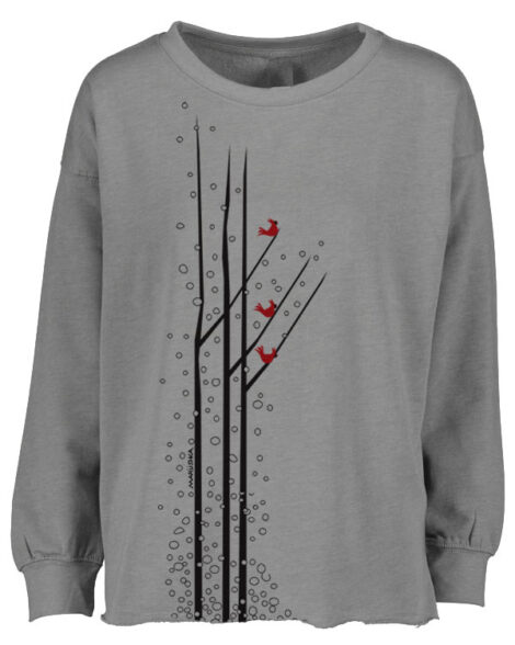 Drop Shoulder Crew Winter Birds