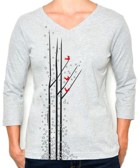 3/4 Sleeve Tee Winter Birds