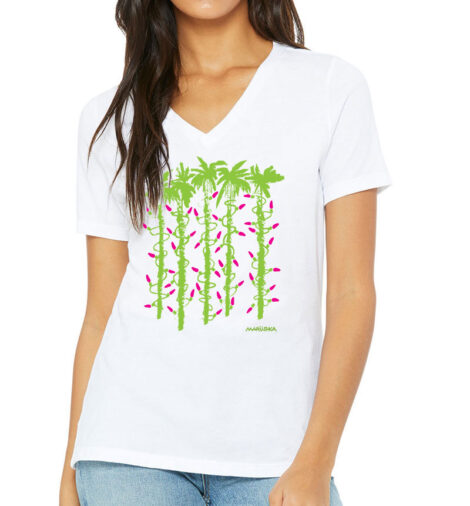 Relaxed V Neck Palm Lights