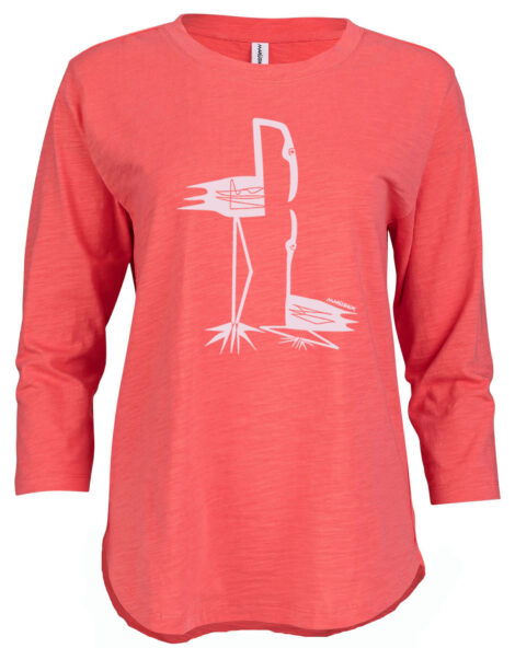 3/4 Slub Hi-Lo Flamingo Mom