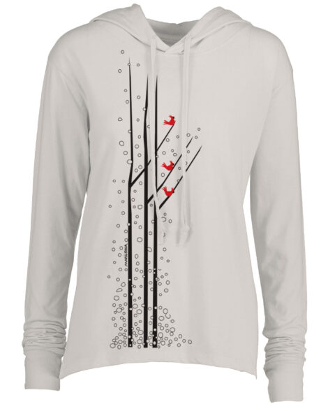 Long Sleeve Hooded T Winter Birds