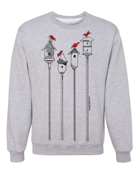 Crewneck Sweatshirt Winter Birdhouses