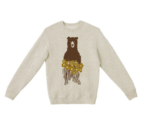 Textured Sweater Bear Flowers