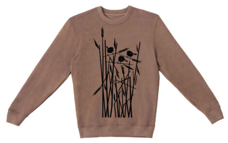 Textured Sweater Wheat Birds