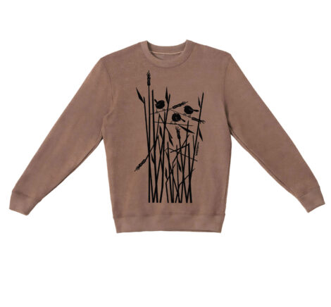 Textured Sweater Wheat Birds