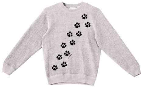 Textured Sweater Paw Prints