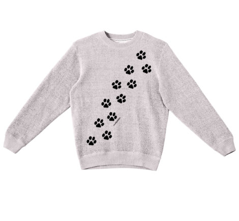 Textured Sweater Paw Prints