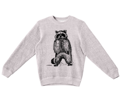 Textured Sweater Raccoon