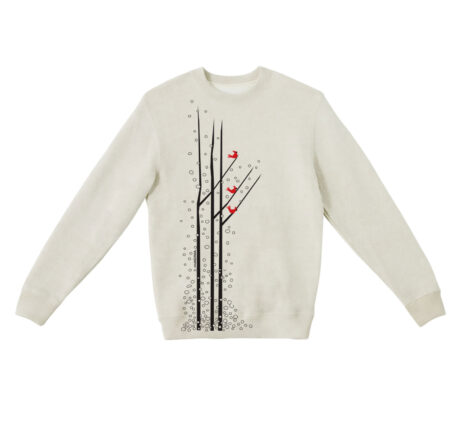 Textured Sweater Winter Birds