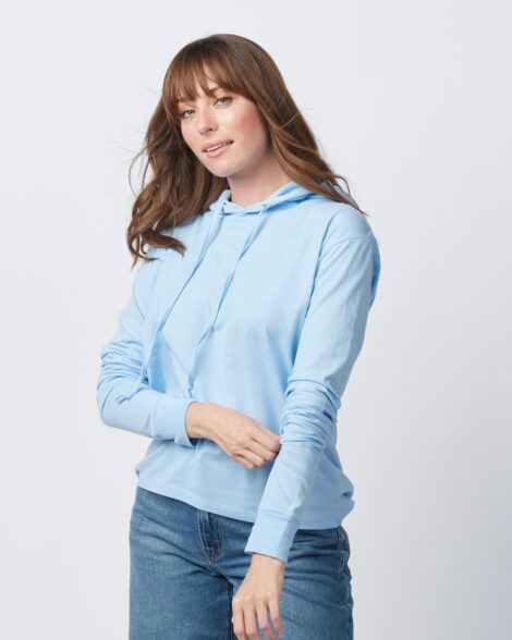 Ladies Long Sleeve Hooded T