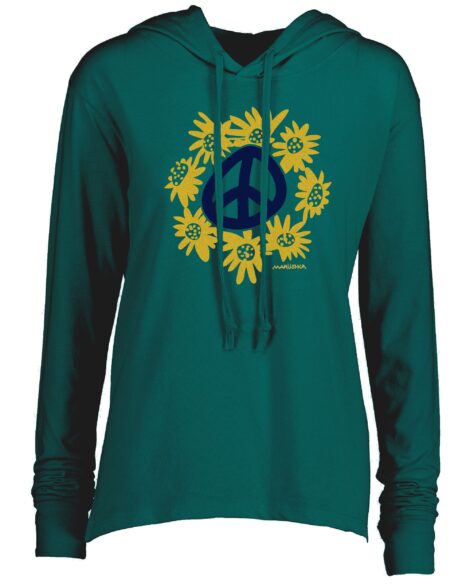 Long Sleeve Hooded T Peace Flowers