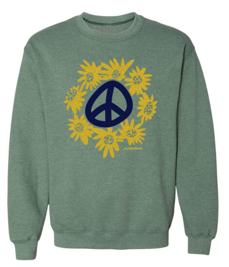 Crewneck Sweatshirt Peace Flowers